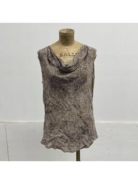 Vintage David Lawrence Neutral Pure Silk Cowl Neck Blouse